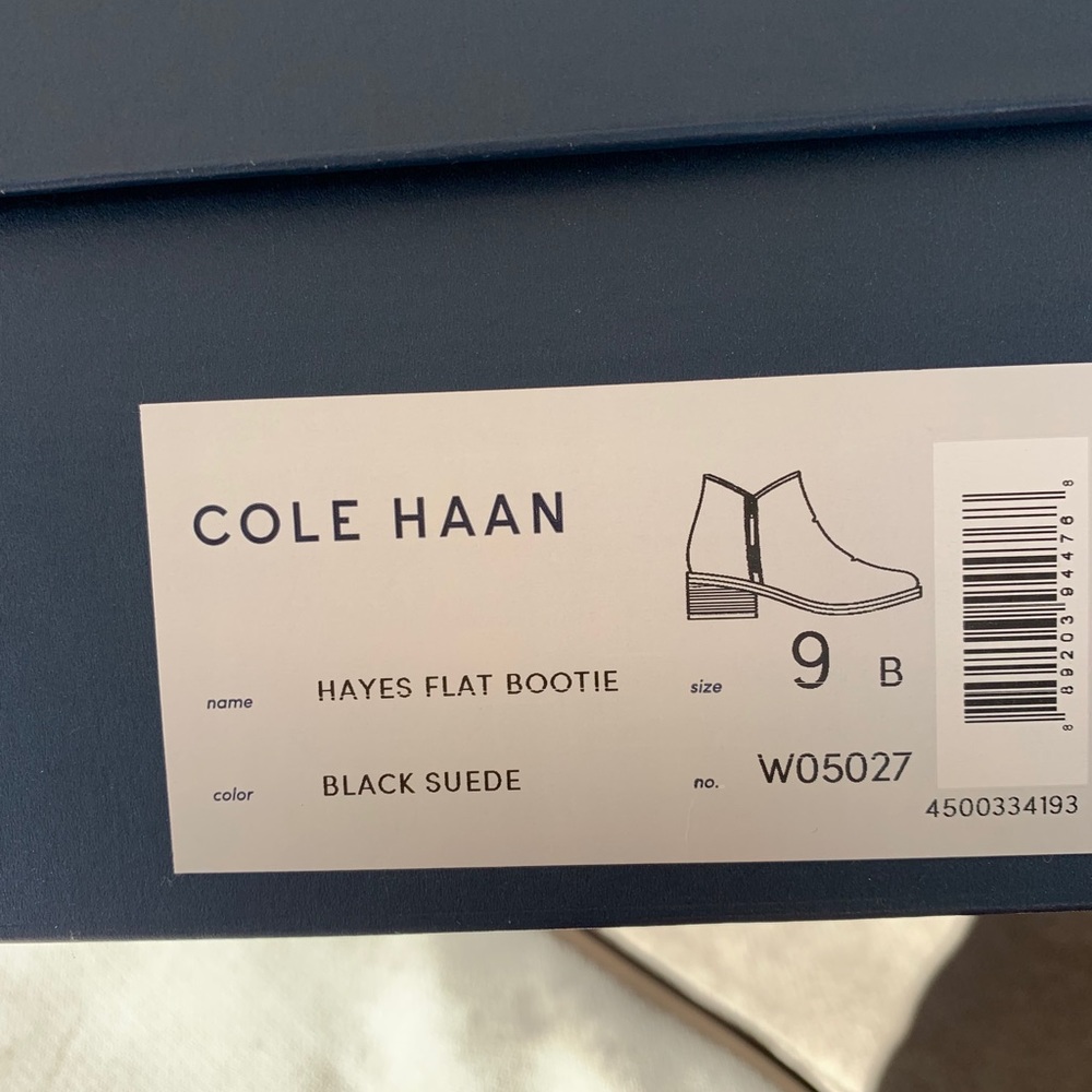 Cole Haan black suede bootie. Good used condition